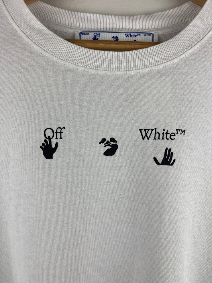 Off White Blue Marker Arrows White Tee
