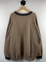 Vintage 90s Nike Mini Swoosh Mocha Brown & Black Crewneck