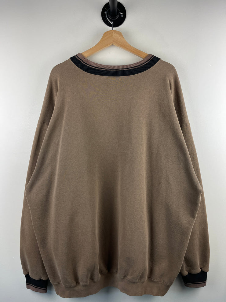 Vintage 90s Nike Mini Swoosh Mocha Brown & Black Crewneck