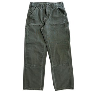 Vintage Carhartt Double Knee Moss Green Faded Work Pants