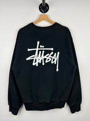 Stussy Script Black Crewneck