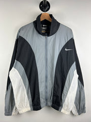 Vintage 90s Nike Swoosh Black Grey White Windbreaker