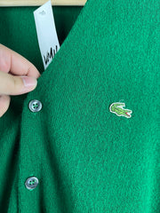Vintage 80s Izod Lacoste Golf Wool Green Cardigan Sweater