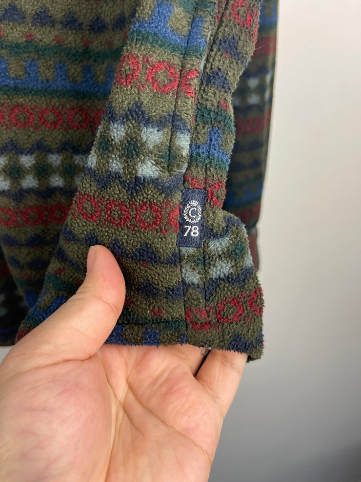Vintage Chaps Aztec Multi Colour Half Zip Fleece Sweater