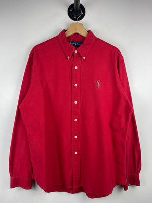 Vintage Polo Ralph Lauren Red Long Sleeve Button Up Shirt