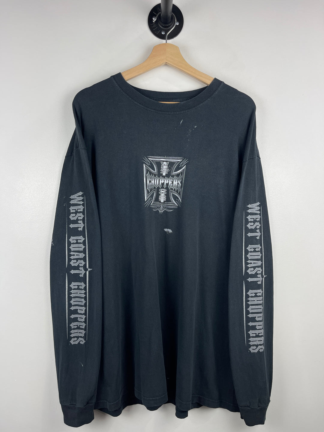 Vintage West Coast Choppers Long Beach Chrome Logo Black Long