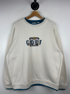 Vintage 90s Wilson Pro Staff Golf Embroidered White Crewneck