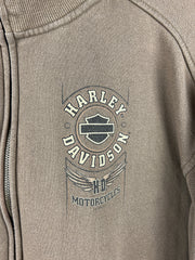 Vintage Harley Davidson Waterloo Olive Green Zip Up Sweater