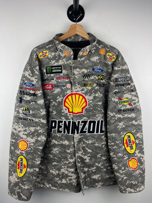 Vintage Nascar Chase Pennzoil Digital Camo Racing Jacket