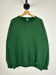 Vintage 90's Russell Essential Forest Green Blank Crewneck