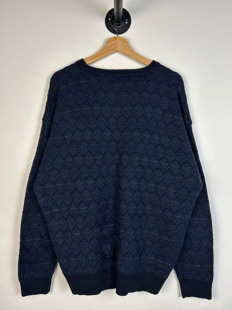 Vintage Y2K Town Craft Navy Knit Sweater