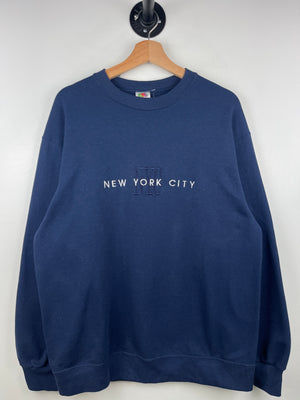 Vintage New York City NYC Embroidered Navy Crewneck