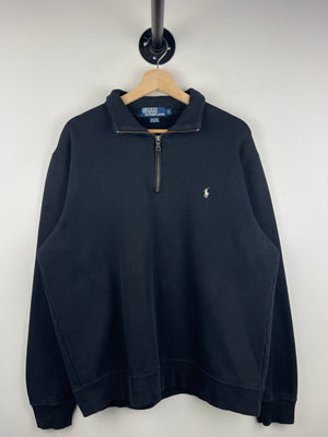 Vintage 90s Polo Ralph Lauren Black Quarter Zip Sweater