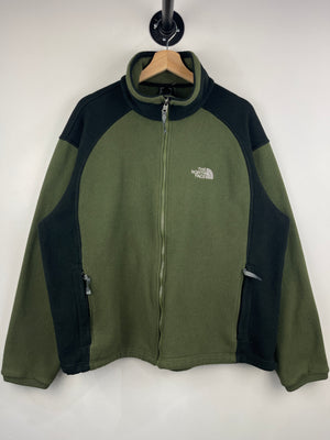 Vintage The North Face Green & Black Zip Up Fleece Sweater
