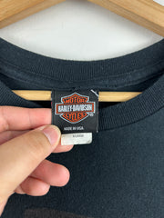 Vintage Harley Davidson Girl Mandan Black Tee
