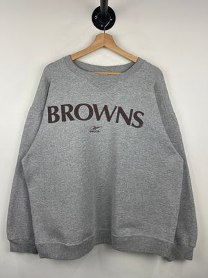 Vintage NFL Reebok Cleveland Browns Spellout Grey Crewneck