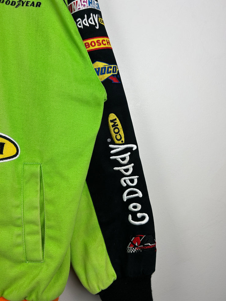 Vintage Nascar Chase Mark Martin Go Daddy Green Racing Jacket