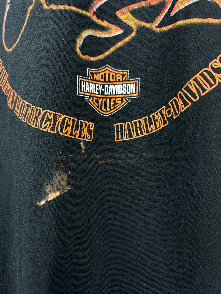 Vintage Harley Davidson Looney Tunes Taz Black Tee