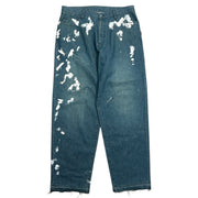 Neighborhood Paint Splattered Baggy Blue Denim Jeans