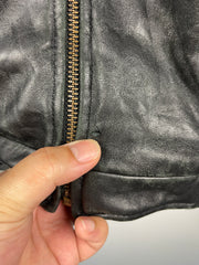 Vintage 90s Leather Limited Black Leather Lined Bomber Jacket