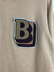 Burberry B Chenille Beige Polo Long Sleeve