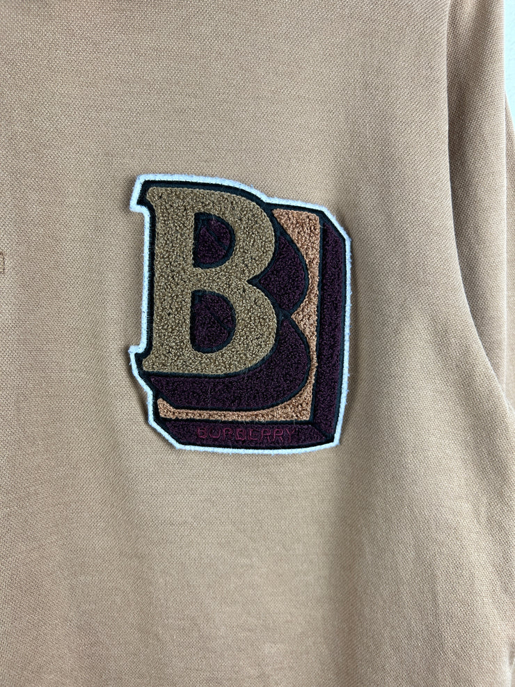 Burberry B Chenille Beige Polo Long Sleeve
