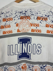 Vintage 90's University Of Illinois All Over Print Tee