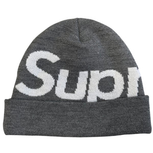Supreme FW13 Big Logo Dark Heather Grey Beanie