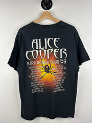 Vintage 2003 Alice Cooper Bare Bones Tour Black Tee