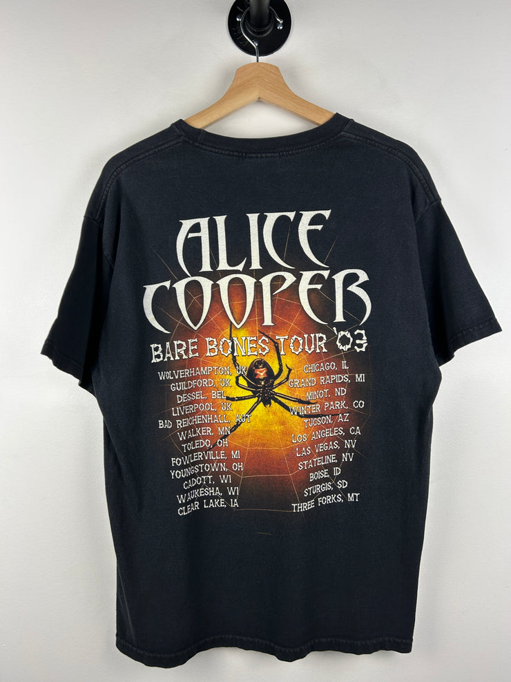 Vintage 2003 Alice Cooper Bare Bones Tour Black Tee