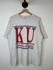 Vintage 90s The Game University Of Kansas Grey Tee