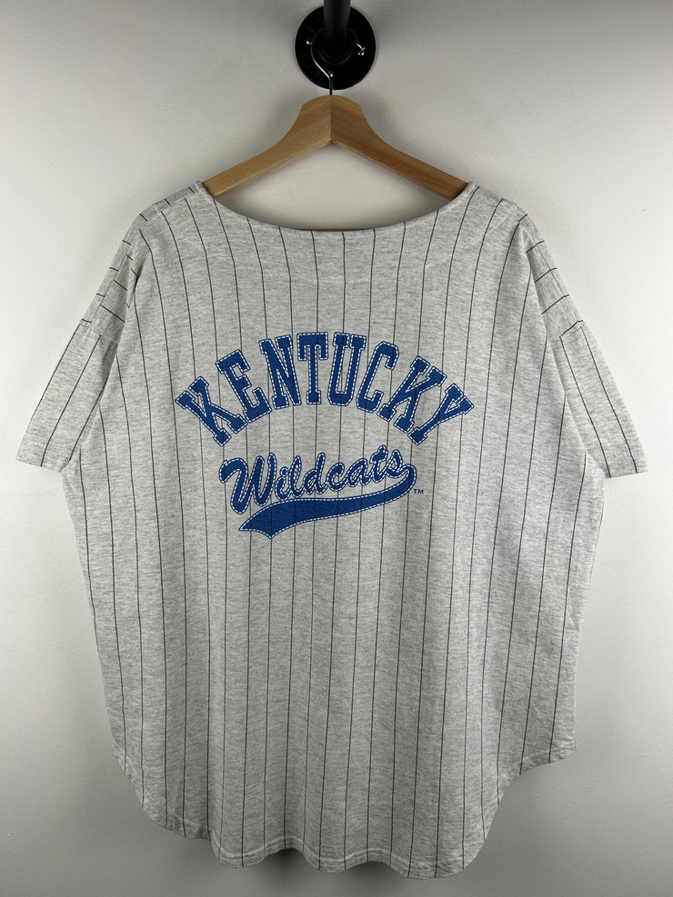 Vintage 90s Kentucky Wildcats Pin Stripe Grey Baseball Jersey