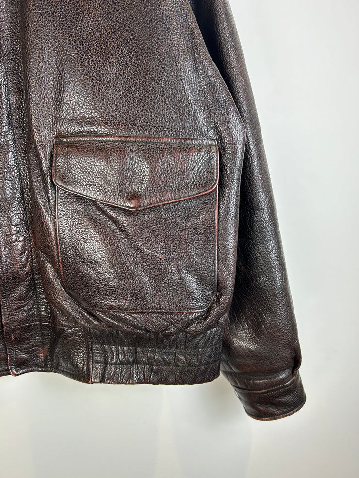 Vintage Wilsons Adventure Bound Brown Leather Cropped Jacket