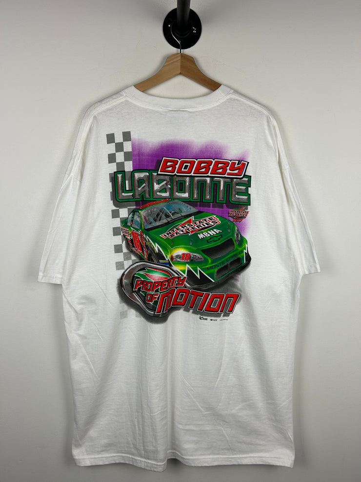 Vintage Nascar Bobby Labonte Interstate Batteries White Tee