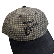 Vintage 90s Coors Original Beer Brown Plaid Snapback Hat