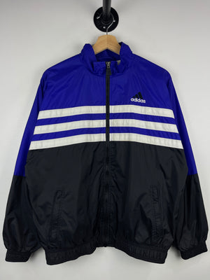 Vintage 90s Adidas Spellout Black & Purple Windbreaker Jacket