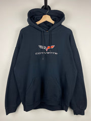Vintage Chevrolet Corvette Embroidered Black Hoodie