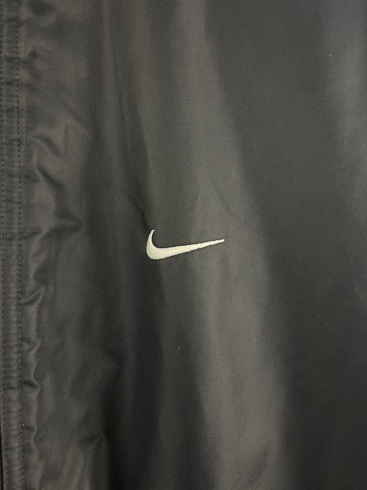 Vintage Nike Swoosh Fleece Lined Black Hooded Jacket