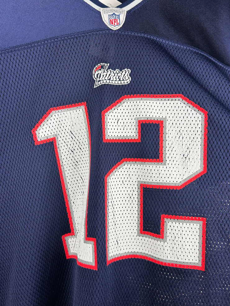 Vintage NFL New England Patriots Brady Navy Football Jersey