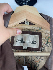 Vintage 90s Pelle Club Brown Leather Bomber Jacket