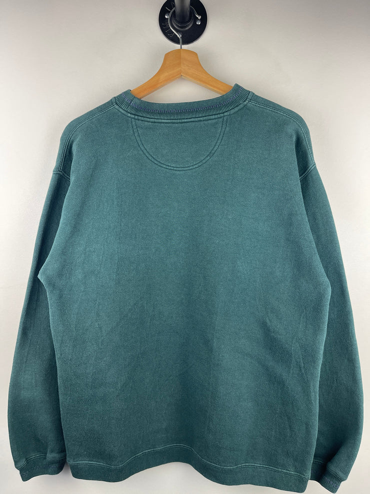 Vintage 90s Dog Golden Retriever Champion Class Embroidered Green Crewneck