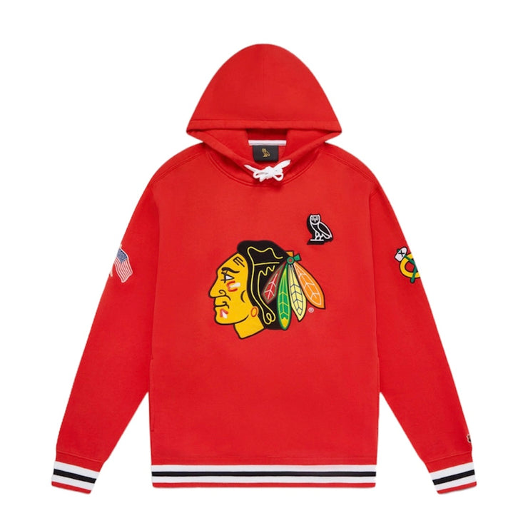 OVO X NHL Chicago Blackhawks Red Hoodie