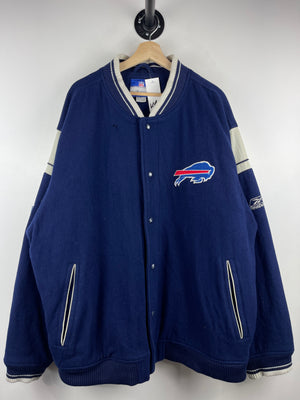 Vintage NFL Reebok Buffalo Bills Navy Wool Varsity Jacket