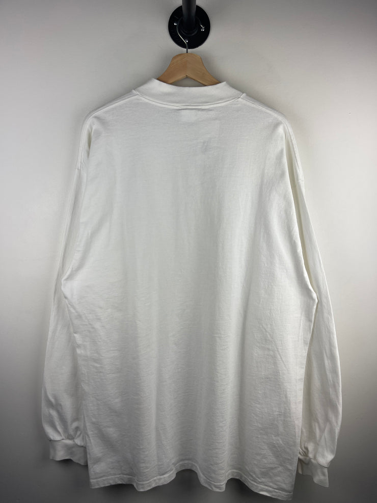 Vintage 90s Nike Golf Swoosh Mock Neck White Long Sleeve
