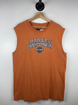 Vintage Harley Davidson Eagle Pennsylvania Orange Tank Top