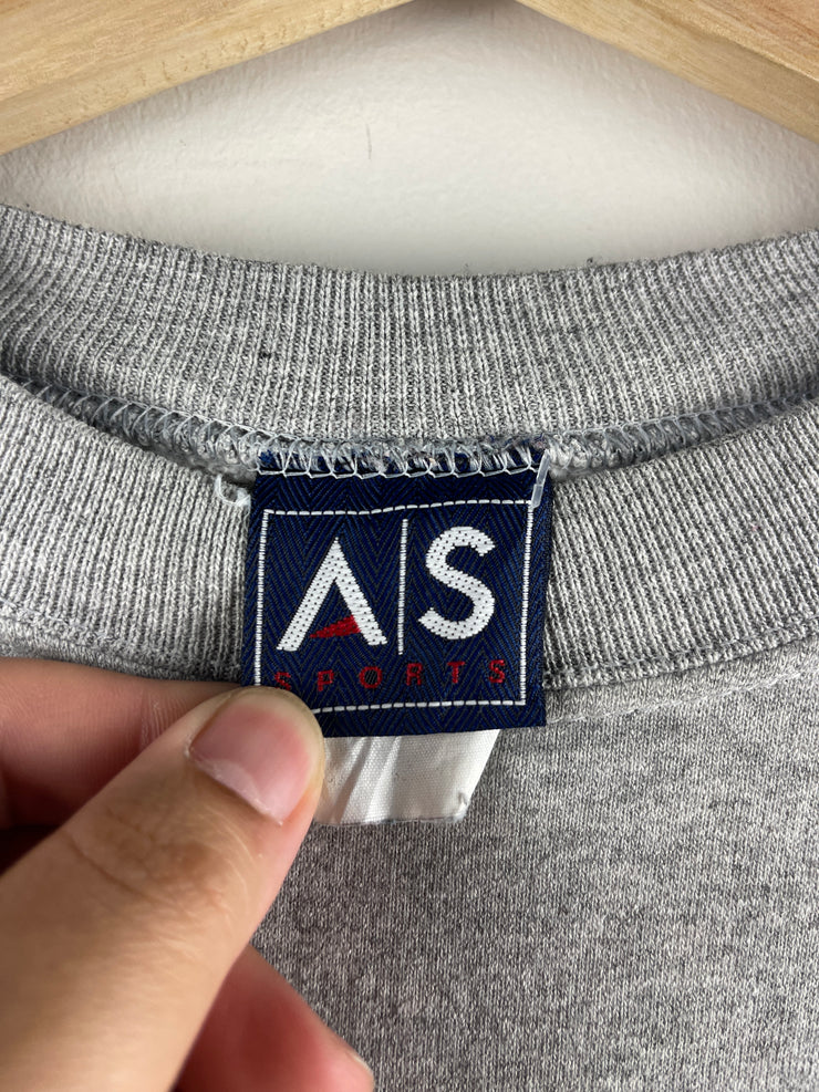 Vintage 90s Illinois Illini Embroidered Grey Crewneck