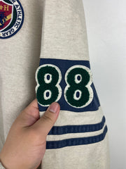 Vintage 90s Tommy Hilfiger Authentic Gear Grey & Green Polo Rugby Long Sleeve