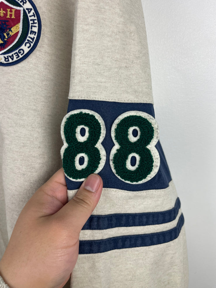 Vintage 90s Tommy Hilfiger Authentic Gear Grey & Green Polo Rugby Long Sleeve