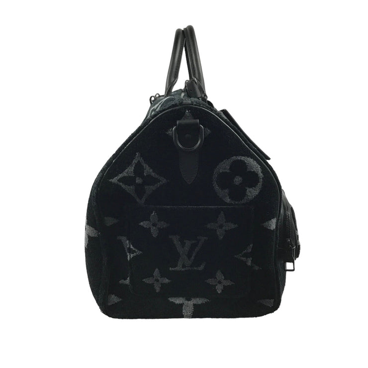 Louis Vuitton Multi Pocket Keep-All 50 Bandouliere Monogram Tuffetage Black Duffle Bag