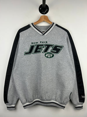 Vintage 90s NFL Lee Sport New York Jets Embroidered Grey Crewneck